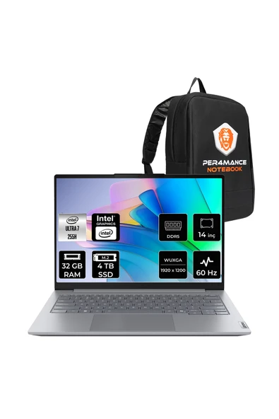 LENOVO ThinkBook 14 G8 Ultra 7 255H 32GB 4TB SSD 14" FHD+ FDOS Dizüstü Bilgisayar & PER4 Çanta ürün görseli 1