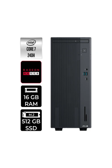 ASUS ExpertCenter P500 Core7 240H 16GB 512GB SSD RX550/4GB FDOS Masaüstü Bilgisayar ürün görseli 1