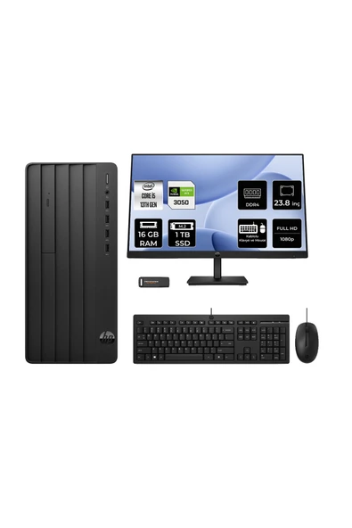 HP Pro Tower 290 G9 i5 13500 16GB 1TB SSD RTX3050/6GB FDOS Masaüstü Bilgisayar + 23.8" Monitör ürün görseli 1