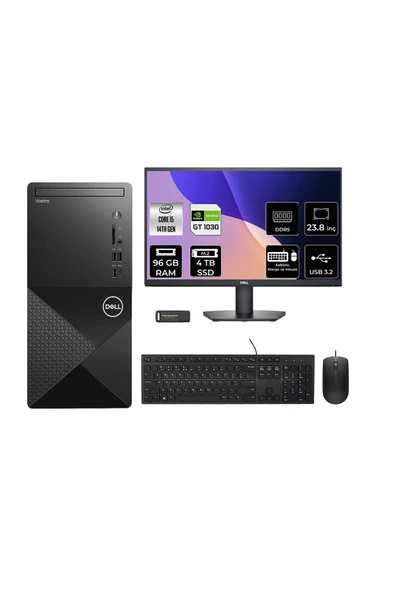 Dell Vostro 3030MT i5 14600 96GB 4TB SSD GT1030/4GB FDOS Masaüstü Bilgisayar + 27" Monitör ürün görseli 1