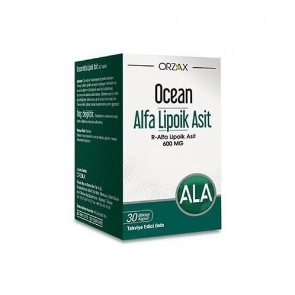 Orzax Ocean Alfa Lipoik Asit 600 mg 30 Tablet 8697595872451 ürün görseli 1