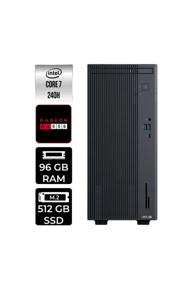 ASUS ExpertCenter P500 Core7 240H 96GB 512GB SSD RX550/4GB FDOS Masaüstü Bilgisayar ürün görseli 1