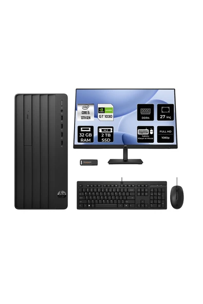 HP Pro Tower 290 G9 i5 13500 32GB 2TB SSD GT1030/4GB FDOS Masaüstü Bilgisayar + 27" Monitör ürün görseli 1