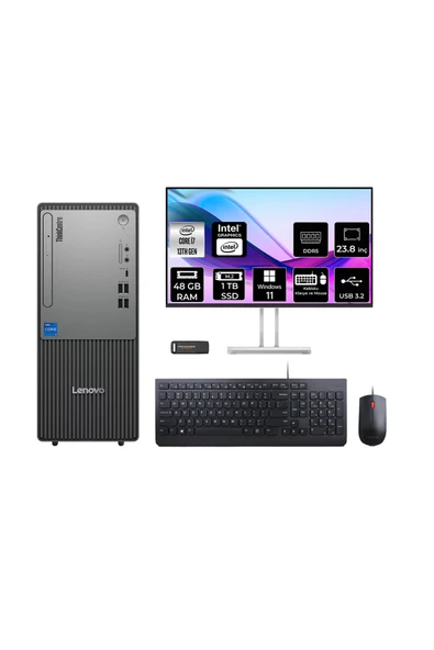 LENOVO ThinkCentre Neo 50T G5 i7 13700 48GB 1TB SSD W11H Masaüstü Bilgisayar + 23.8" Monitör ürün görseli 1