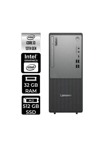 LENOVO ThinkCentre Neo 50T G5 i3 13100 32GB 512GB SSD FDOS Masaüstü Bilgisayar & PER4 USB Bellek ürün görseli 1