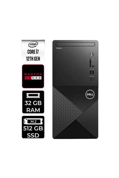 Dell Vostro 3030MT i7 12700 32GB 512GB SSD RX550/4GB W11P Masaüstü Bilgisayar ürün görseli 1