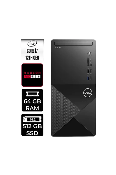 Dell Vostro 3030MT i7 12700 64GB 512GB SSD RX550/4GB W11P Masaüstü Bilgisayar ürün görseli 1