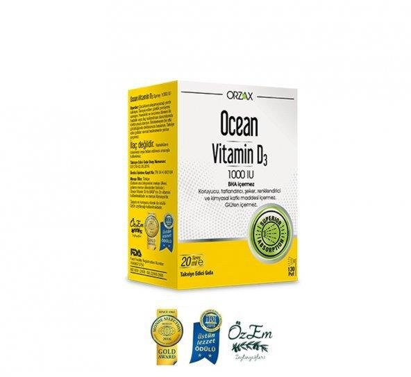 Orzax Ocean Vitamin D3 1000 IU Oral Sprey 20 ml 8697595871362 ürün görseli 1