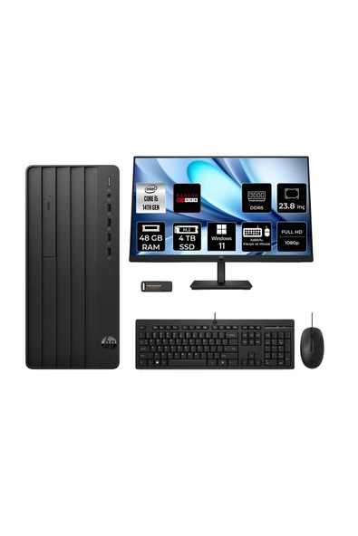 HP 240 PRODESK 2 i5 14400 48GB 4TB SSD RX550/4GB W11H Masaüstü Bilgisayar + 23.8" Monitör ürün görseli 1