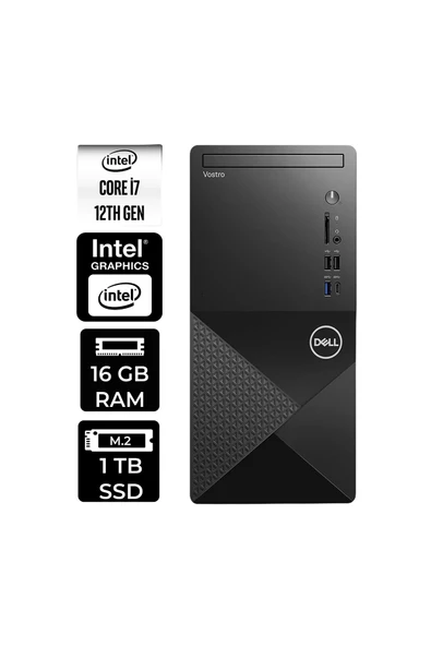 Dell Vostro 3030MT i7 12700 16GB 1TB SSD W11H Masaüstü Bilgisayar & PER4 USB Bellek ürün görseli 1