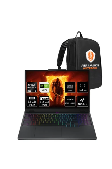 LENOVO Legion 5 Ryzen AI 7 350 32GB 512GB SSD RTX5070/8GB 115W 15.1" QHD+ OLED 1000nits 165Hz FDOS ürün görseli 1