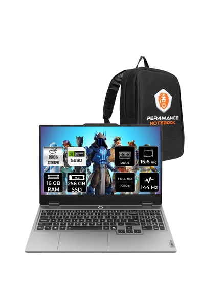 LENOVO LOQ 15IRX10 i5 13450HX 16GB 256GB SSD RTX5060/8GB 100W 15.6" FHD 144Hz FDOS Gaming Laptop ürün görseli 1