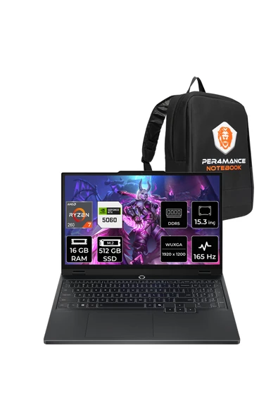 LENOVO Legion 5 Ryzen 7 260 16GB 512GB SSD RTX5060/8GB 115W 15.3" FHD+ 165Hz FDOS Gaming Laptop ürün görseli 1