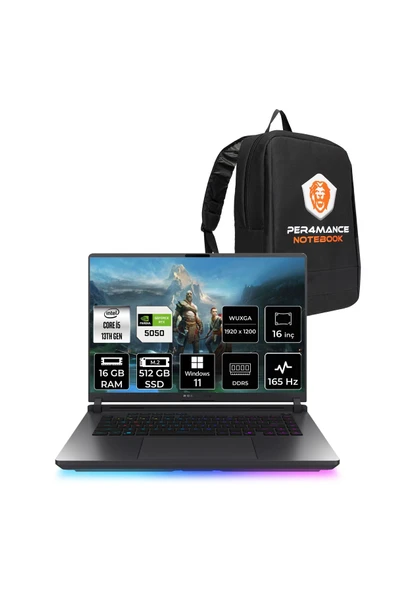 ASUS Rog Strix G16 i5 13450HX 16GB 512GB SSD RTX5050/8GB 165Hz 16" FHD+ W11H Gaming Laptop G615JH ürün görseli 1