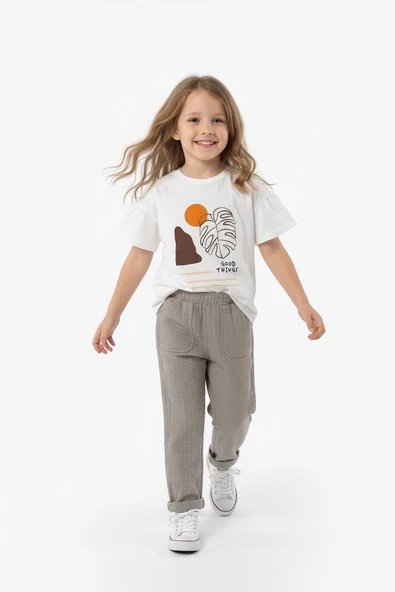 Oversize Baskılı Müslin Takım - Resim 10