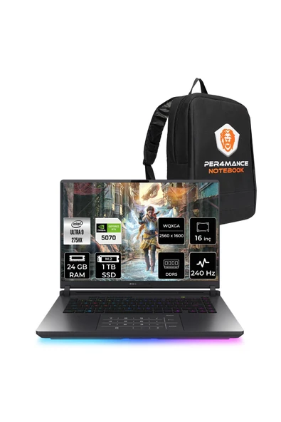 ASUS Rog Strix G16 Ultra 9 275HX 24GB 1TB SSD RTX5070/8GB 240Hz 16" QHD+ FDOS Gaming Laptop G615LP ürün görseli 1