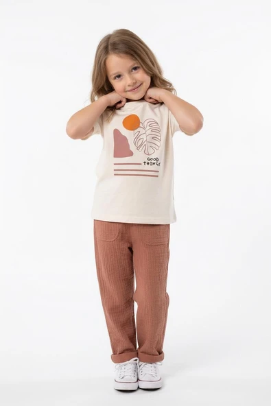Oversize Baskılı Müslin Takım - Resim 4