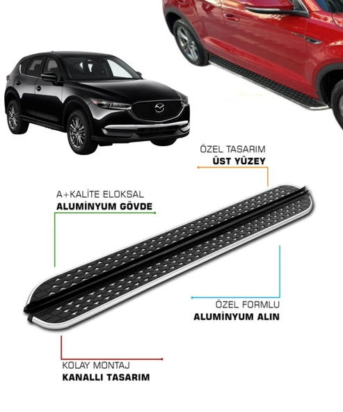 MAZDA CX-5 UYUMLU 2017 2018 2019 2020 2021 2022 ARACA ÖZEL YAN BASAMAK ürün görseli 1