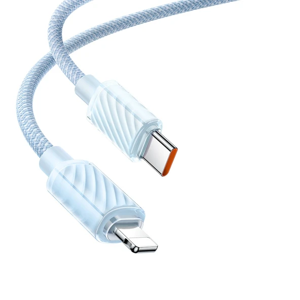 MCDODO CA-3661 Crystal Serisi Type-c to Lightning 36W PD Hızlı Şarj ve Veri Aktarım Örgü Kablo Mavi 1.2 ürün görseli 1