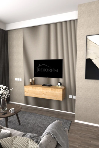 DEKORFİM DF17101 Duvara Monte TV Ünitesi İki Kapaklı TV Sehpası Modern Duvar Dolaplı Safir TV Alt Ünitesi ürün görseli 1