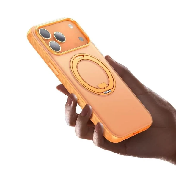 MCDODO PC-1875 iPhone 17 Pro Max Kamera Düğmeli Obase Manyetik 360° Halka Standlı Kapak ürün görseli 1