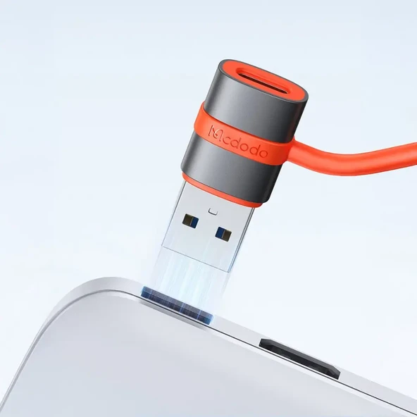 MCDODO OT-3800 USB-C TO USB-A 3.0 ADAPTÖRÜ SİLİKON KANCALI SİYAH ürün görseli 1