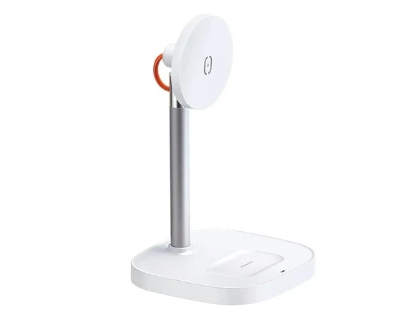 MCDODO CH-7340 TWS Wireless Şarj + MagSafe Manyetik Tutuculu Şarj Standı Beyaz ürün görseli 1