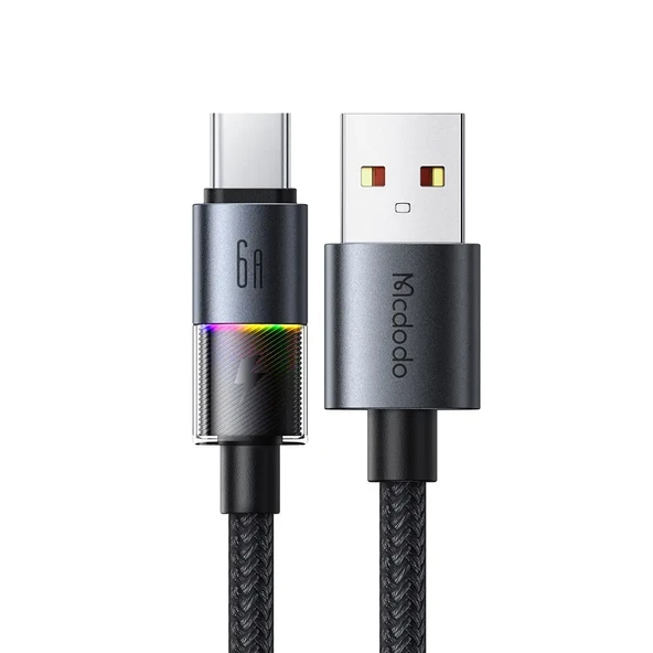 MCDODO CA-8180 Usb-A to Type-c 7 Renkli Işıklı 1.2m Kablo ürün görseli 1