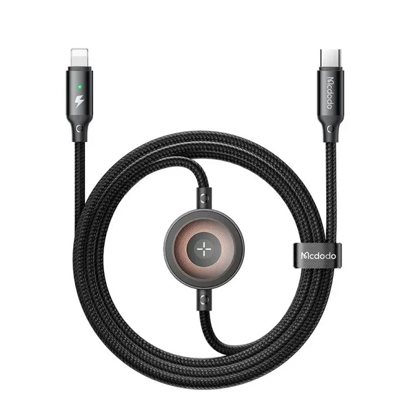 MCDODO CA-5680 36w 1 Lightning Ve 1 Watch Kablosuz Şarj Kablosu- Siyah ürün görseli 1