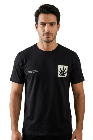 Cazador 44165 Siyah Erkek Bisiklet Yaka Tshirt ürün görseli 1