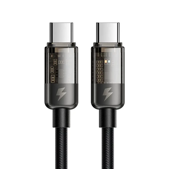 MCDODO CA-2840 Type-c to Type-c 100w Led Işıklı Power Off Hızlı Data Şarj Kablosu 1.2m - Siyah ürün görseli 1