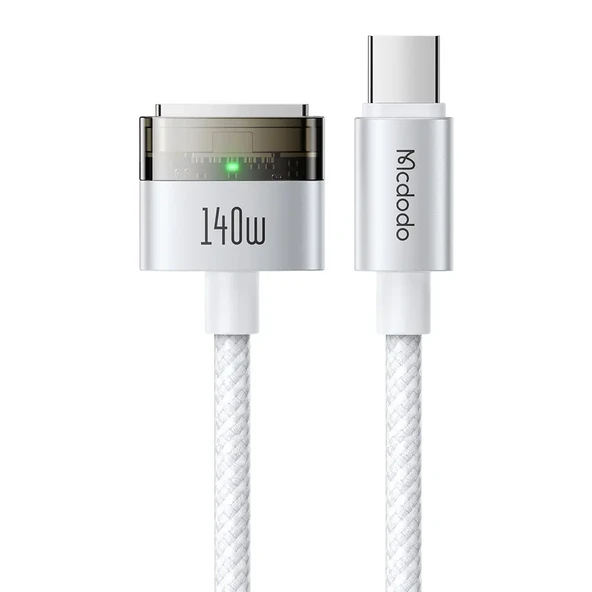 MCDODO CA-2071 140W Type-C To MagSafe 3 Manyetik Bağlantı Kablosu 2m Beyaz ürün görseli 1
