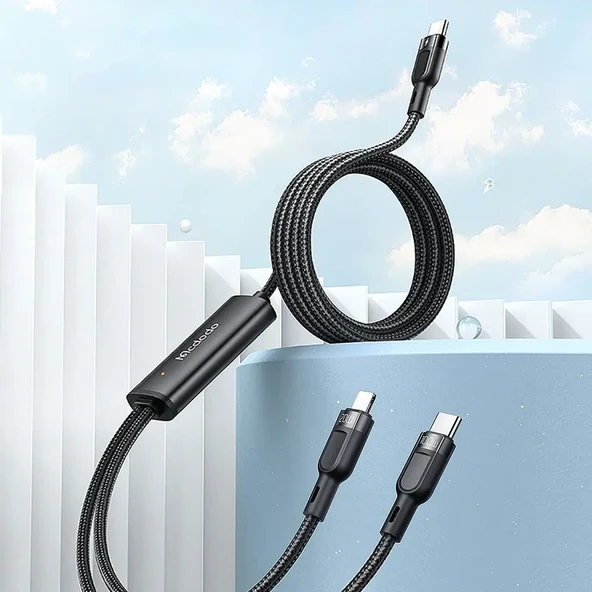 MCDODO CA-8780 2in1 100w Type-c To Lightning & Type-c Data-şarj Kablosu - Resim 4