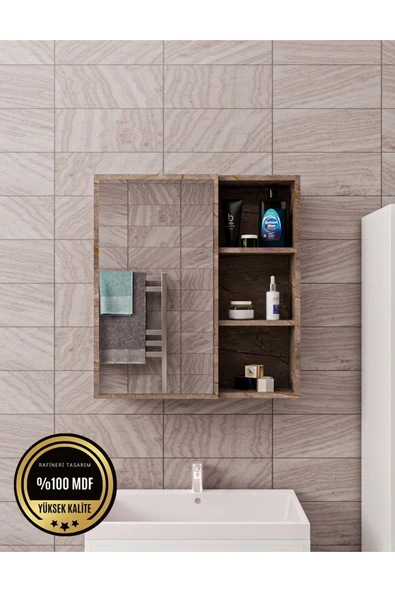 dekor fim DF16102GD Tek Kapaklı Aynalı Banyo Dolabı Çok Amaçlı Banyo Dolabı ürün görseli 1