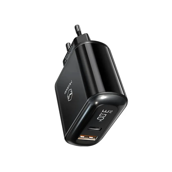 MCDODO CH-7170 20W 1xUSB 1xType-C Girişli LED Göstergeli Şarj Adaptörü Siyah ürün görseli 1