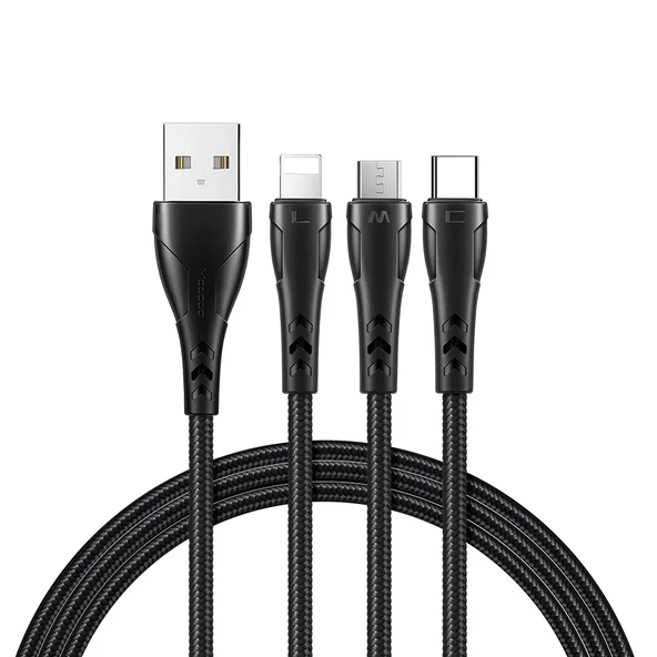 MCDODO CA-6960 3in1 Lightning-Micro-Type-c Şarj Kablosu 3a 1.2m - Resim 3