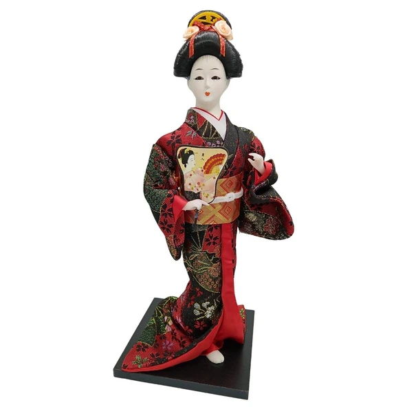 Japon Kimonolu Geyşa Bebek Kabuki Biblo 30 cm No.21 ürün görseli 1