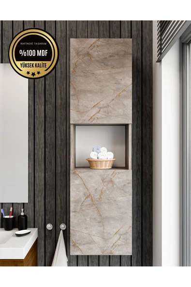 dekor fim DF16101GD Bölmeli, Kapaklı ve Duvara Monteli Banyo Dolabı Çok Amaçlı Dolap ürün görseli 1