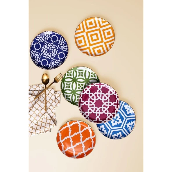 PORLAND MOROCCO 6 KİŞİLİK PASTA SETİ 17CM ürün görseli 1