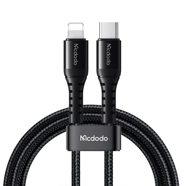 MCDODO CA 5631 36W 3A USB C TO LİGHTNİNG ŞARJ VE DATA KABLOSU SİYAH 1M ürün görseli 1