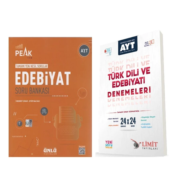 Ünlü Yayıncılık AYT Edebiyat Best Peak Soru ve Limit Türk Dili Edebiyatı Deneme Seti 2 Kitap ürün görseli 1