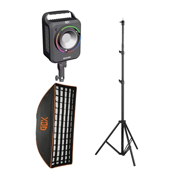 GDX ML-200R II RGB Sürekli Işık Seti – 200W Profesyonel Video & Fotoğraf Aydınlatma Kiti (Softbox + Tripod) ürün görseli 1