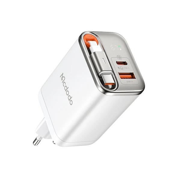 MCDODO CH-4103 Freego 67w GaN Hızlı   Dahili Geri Sarılabilir Type-c Kablolu Şarj Cihazı Beyaz ürün görseli 1