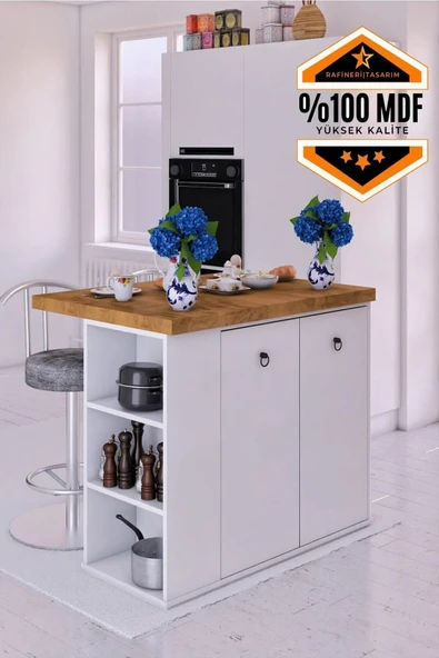 dekor fim DF01112BR MDF Mutfak Adası Mutfak Dolabı Ada Mutfak Yemek Masası ürün görseli 1