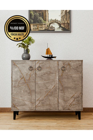 dekor fim DF08102GD MDF Ayakkabılık Antre Hol Çok Amaçlı Dolap Ayakkabı Dolabı ürün görseli 1