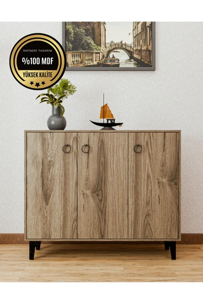 dekor fim DF08102BR MDF Ayakkabılık Antre Hol Çok Amaçlı Dolap Ayakkabı Dolabı ürün görseli 1
