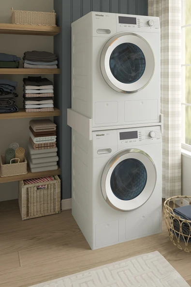 dekor fim DF03102B Banyo Dolabı Çamaşır Ve Kurutma Makinesi Dolabı Çamaşır Makinesi Rafı Beyaz ürün görseli 1