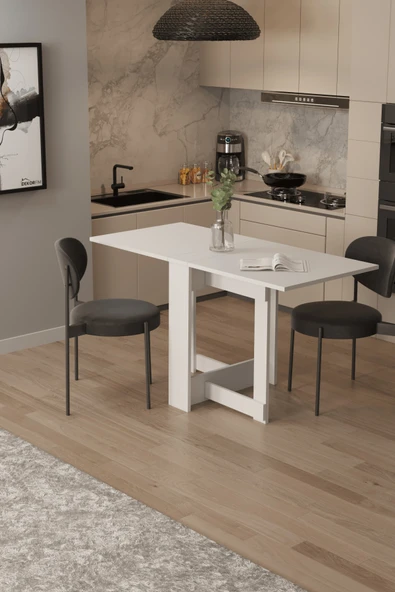 dekor fim DF01109B Pratik Portatif Katlanır Masa Salon Mutfak ve Yemek Masası Açılır Kapanır Atlantik Çam ürün görseli 1