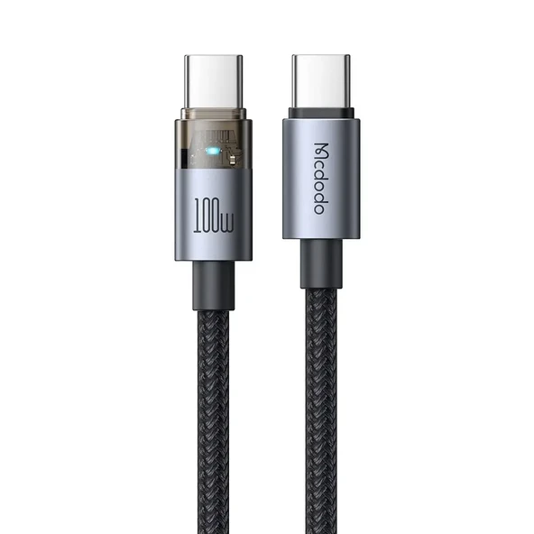 MCDODO CA-5580 Type-c to Type-c 100w 1.2m Şeffaf Kablo - Resim 2