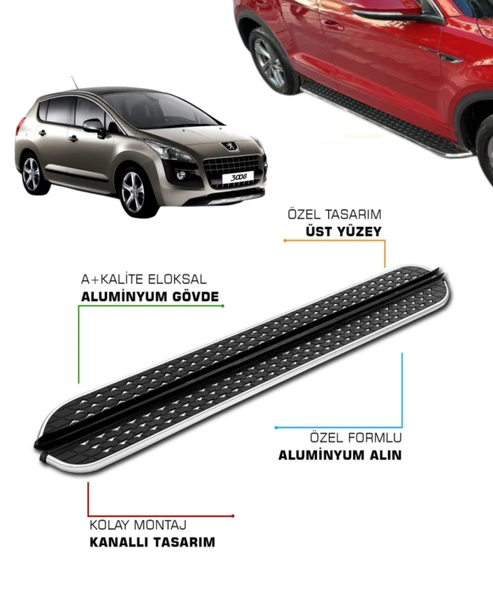 PEUGEOT 3008 UYUMLU 2009 2010 2011 2012 2013 2014 ARACA ÖZEL YAN BASAMAK ürün görseli 1